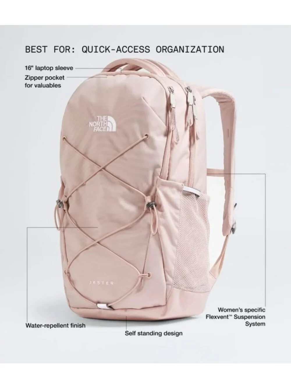 Stylish Women's Everyday Backpack in Pink Moss - Versatile, Durable, One Size